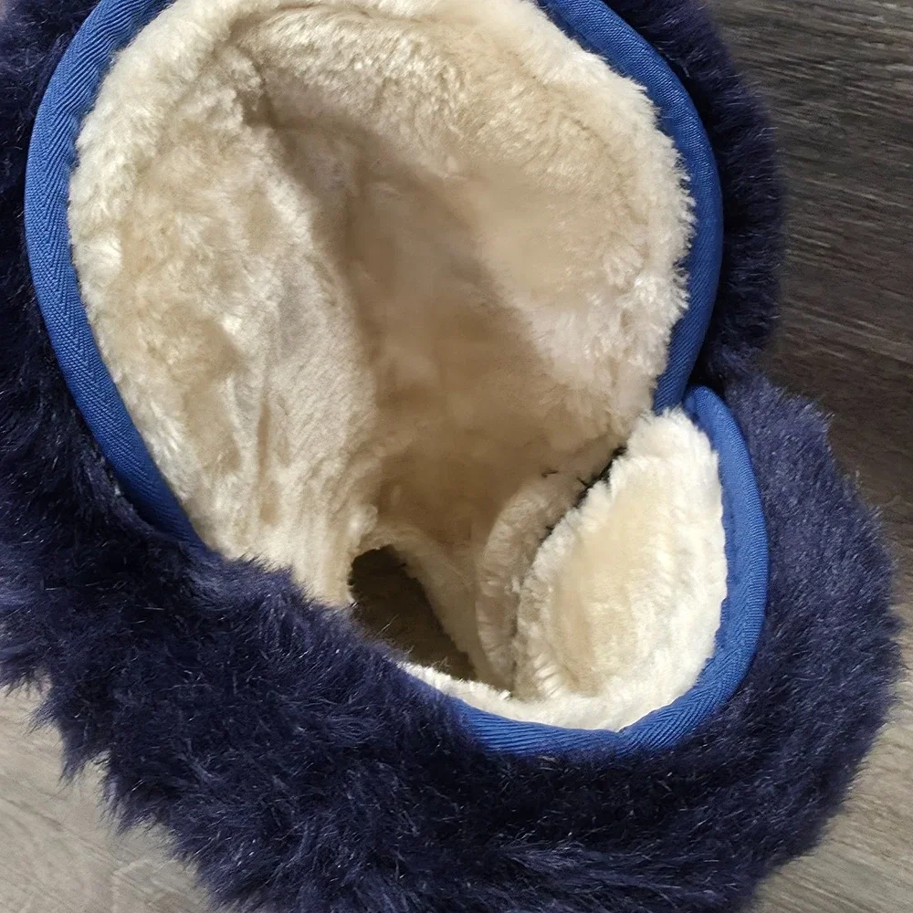 Seattle Seahawks Winter Boots Womens‎ 10 Blue NFL Faux Suede Faux Fur Cozy Plush